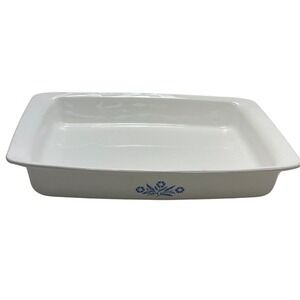 Corning Ware Baking Dish 2 3/4 QT White Blue Cornflower P332 Vintage Roaster USA